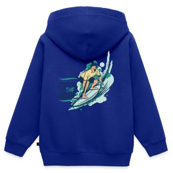Wassersport - Kinder Premium Organic Zip Hoodie - Royalblau - Hinten - AI Model Kid Male (0cm)
