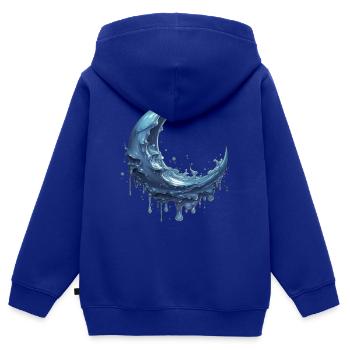 Melting Moon - Kids Premium Organic Zip-up Hoodie - royal blue - Back - AI Model Kid Male (0cm)