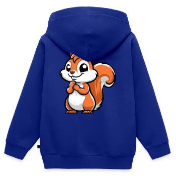 Freches kleines Eichhörnchen - Kinder Premium Organic Zip Hoodie - Royalblau - Hinten - AI Model Kid Male (0cm)