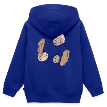 SPANIEL line art - Kids Premium Organic Zip-up Hoodie - royal blue - Back - AI Model Kid Male (0cm)