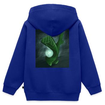 Abstrakte Skulptur - Kinder Premium Organic Zip Hoodie - Royalblau - Hinten - AI Model Kid Male (0cm)