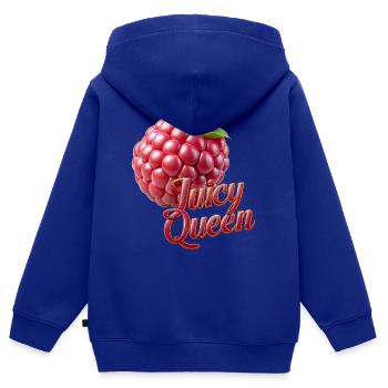 Saftige Königin - Kinder Premium Organic Zip Hoodie - Royalblau - Hinten - AI Model Kid Male (0cm)
