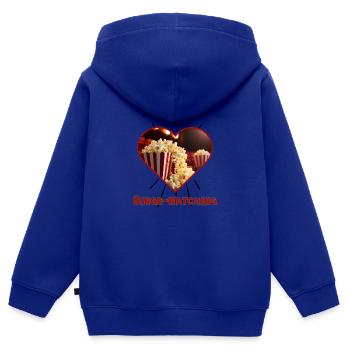 Ich liebe Binge Watching - Kinder Premium Organic Zip Hoodie - Royalblau - Hinten - AI Model Kid Male (0cm)