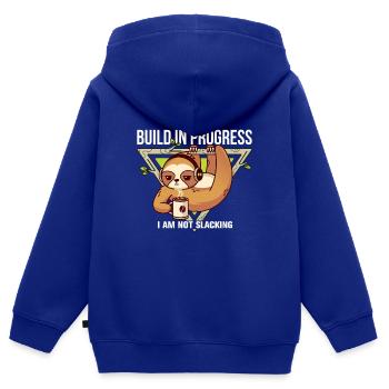 Build in progress - Kids Premium Organic Zip-up Hoodie - royal blue - Back - AI Model Kid Male (0cm)
