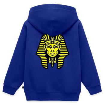 Crâne de pharaon - Sweat Premium à capuche zippé enfant bio - bleu roi - Dos - AI Model Kid Male (0cm)