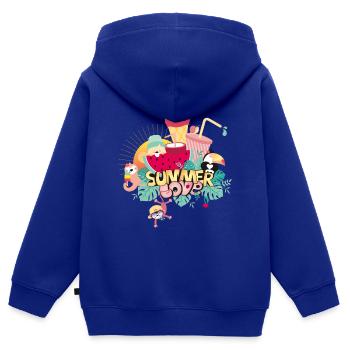 SUMMER LOVE IS DELICIOUS - Kinder Premium Organic Zip Hoodie - Royalblau - Hinten - AI Model Kid Male (0cm)