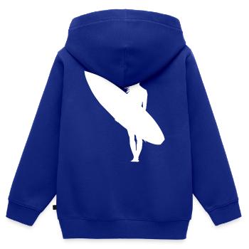 Surfergirl - Kinder Premium Organic Zip Hoodie - Royalblau - Hinten - AI Model Kid Male (0cm)