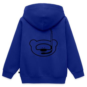 Lustiger Teddybär mit Taucherbrille und Schnorchel - Kinder Premium Organic Zip Hoodie - Royalblau - Hinten - AI Model Kid Male (0cm)