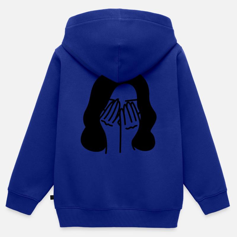 pleurs - Sweat Premium à capuche zippé enfant bio - bleu roi
