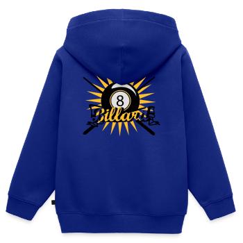 Une boule de billard - Sweat Premium à capuche zippé enfant bio - bleu roi - Dos - AI Model Kid Male (0cm)