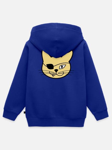 Pirate Kitteh - Kinder Premium Organic Zip Hoodie - Royalblau