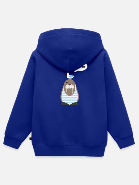 Moin, Seelöwe, Möwe - Kinder Premium Organic Zip Hoodie - Royalblau
