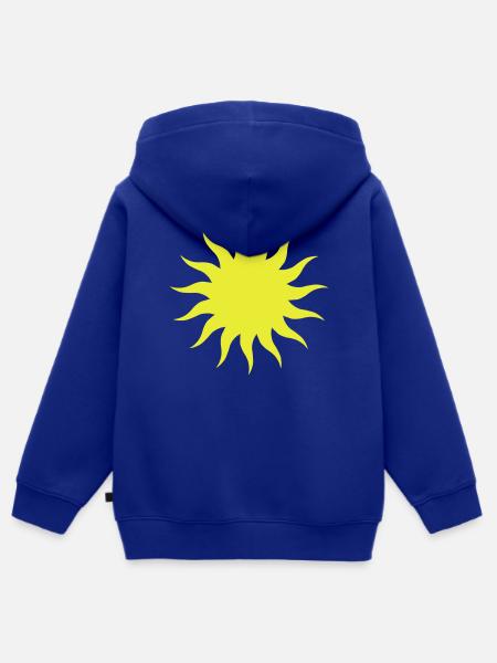 gelbe sonne - Kinder Premium Organic Zip Hoodie - Royalblau