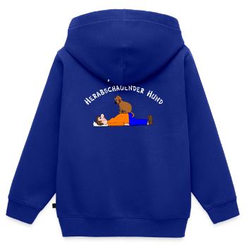 Yoga, Yogi, herabschauender Hund Asana - Kinder Premium Organic Zip Hoodie - Royalblau - Hinten - AI Model Kid Male (0cm)