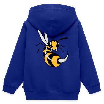 Wespe mit riesigen Stachel - Kinder Premium Organic Zip Hoodie - Royalblau - Hinten - AI Model Kid Male (0cm)