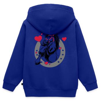 Hufeisen Pferd lustig Geschenkidee Reitverein Ross - Kinder Premium Organic Zip Hoodie - Royalblau - Hinten - AI Model Kid Male (0cm)