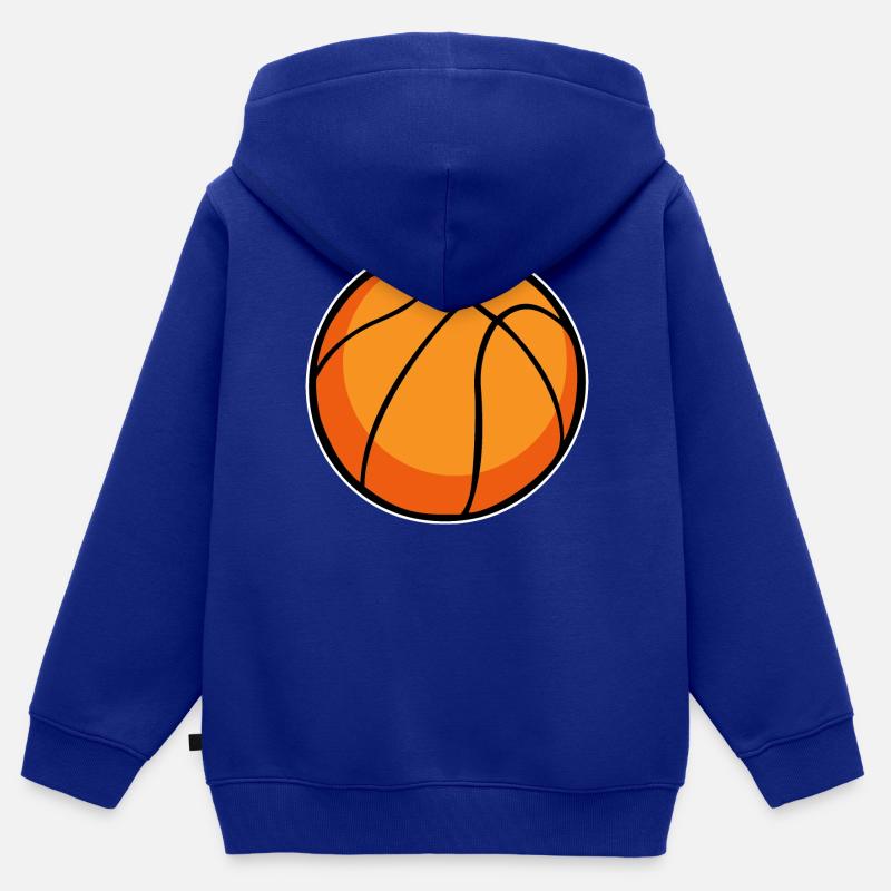 Basketball - Sweat Premium à capuche zippé enfant bio - bleu roi