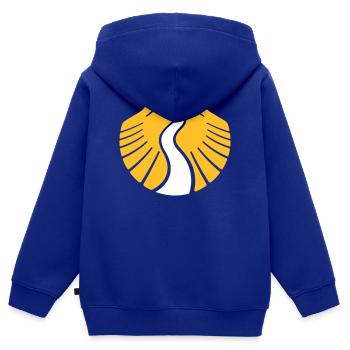 Jakobsweg Muschel | Pilgermuschel Camino Santiago - Kinder Premium Organic Zip Hoodie - Royalblau - Hinten - AI Model Kid Male (0cm)