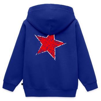 STERN. STERNE. STERN. STERNE. FEST. JAHRESTAG - Kinder Premium Organic Zip Hoodie - Royalblau - Hinten - AI Model Kid Male (0cm)
