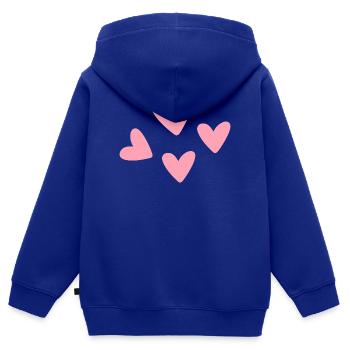 Rosa Herzen - Kinder Premium Organic Zip Hoodie - Royalblau - Hinten - AI Model Kid Male (0cm)