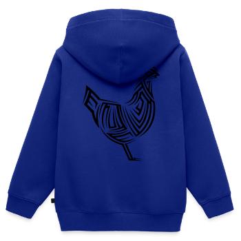 Huhn Tribal Tattoo - Kinder Premium Organic Zip Hoodie - Royalblau - Hinten - AI Model Kid Male (0cm)