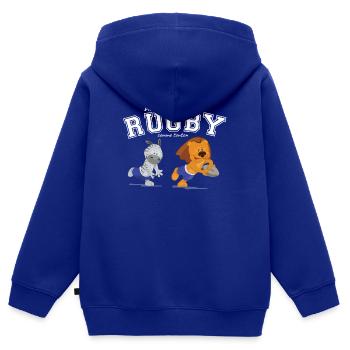 Geboren, um wie Onkel Rugby zu spielen - Kinder Premium Organic Zip Hoodie - Royalblau - Hinten - AI Model Kid Male (0cm)
