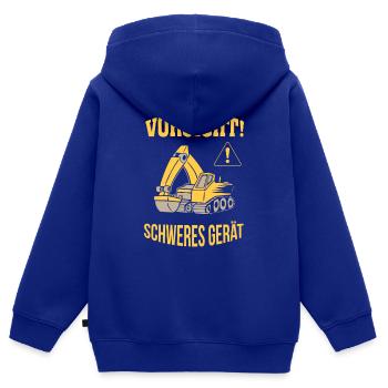 Bagger Baggerfahrer Baugeräteführer Schweres Gerät - Kinder Premium Organic Zip Hoodie - Royalblau - Hinten - AI Model Kid Male (0cm)
