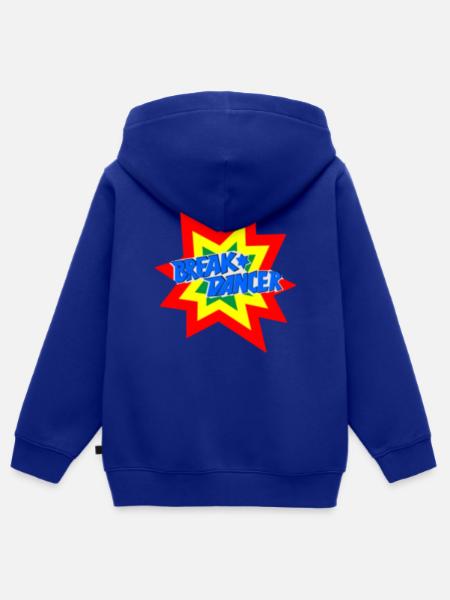 Lebhafte Breakdancer Motivgestaltung - Kinder Premium Organic Zip Hoodie - Royalblau