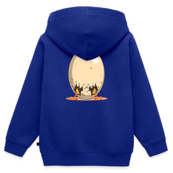 Lustiges Hühnerei - Hühnerstall Cartoon - Kinder Premium Organic Zip Hoodie - Royalblau - Hinten - AI Model Kid Male (0cm)