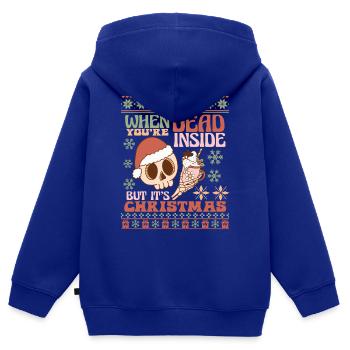 Hässlicher Weihnachtspullover - Kinder Premium Organic Zip Hoodie - Royalblau - Hinten - AI Model Kid Male (0cm)