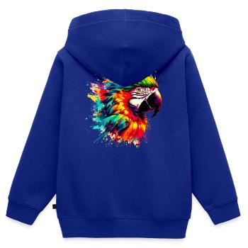Perroquet - Sweat Premium à capuche zippé enfant bio - bleu roi - Dos - AI Model Kid Male (0cm)