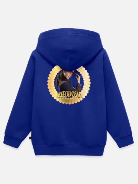 Theodosia Theo Mit Logo - Kinder Premium Organic Zip Hoodie - Royalblau