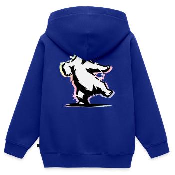 Tanzender Eisbär im Stencil-Stil - Kinder Premium Organic Zip Hoodie - Royalblau - Hinten - AI Model Kid Male (0cm)
