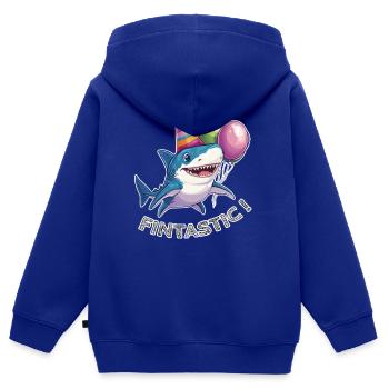 Jaw-some Celebration - Kids Premium Organic Zip-up Hoodie - royal blue - Back - AI Model Kid Male (0cm)
