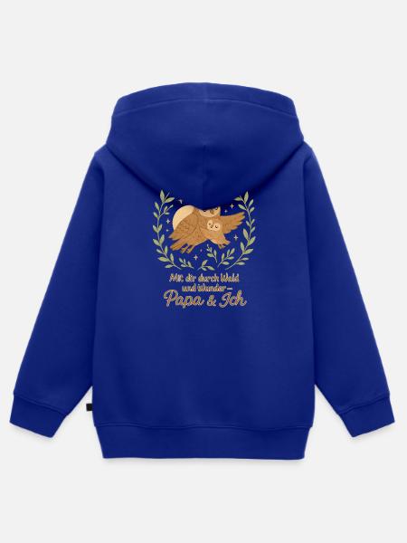 Papa und ich - Kinder Premium Organic Zip Hoodie - Royalblau