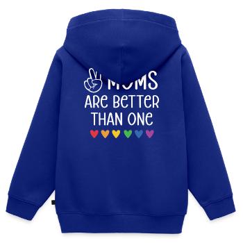LGBTQ Pride Month - Zwei Mütter sind besser als eine - Kinder Premium Organic Zip Hoodie - Royalblau - Hinten - AI Model Kid Male (0cm)