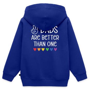 LGBTQ Pride Month - Zwei Väter sind besser als einer - Kinder Premium Organic Zip Hoodie - Royalblau - Hinten - AI Model Kid Male (0cm)