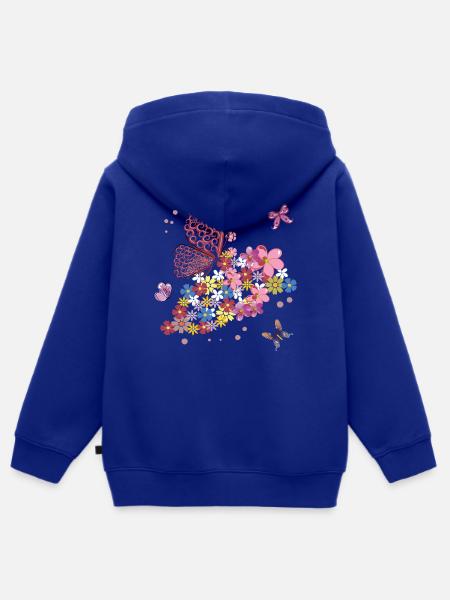 Schmetterlinge - Kinder Premium Organic Zip Hoodie - Royalblau