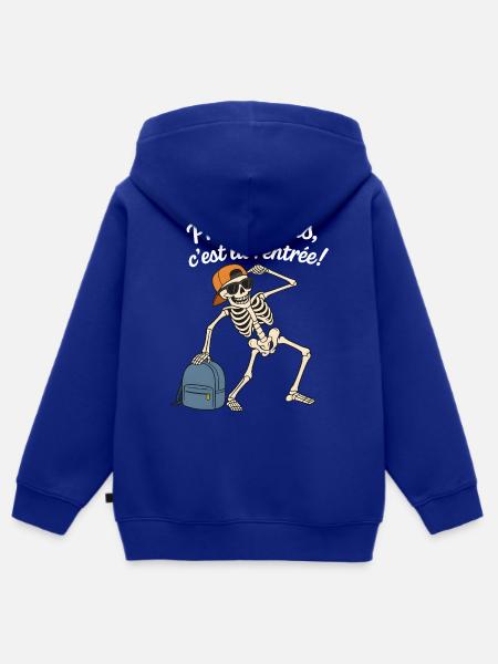 Cooles Skelett - Kinder Premium Organic Zip Hoodie - Royalblau