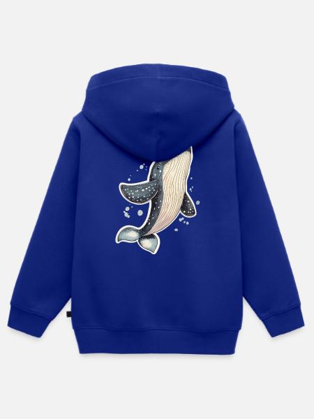 Wal - Kinder Premium Organic Zip Hoodie - Royalblau