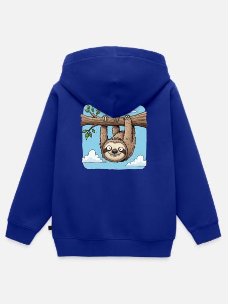 Faultier - Kinder Premium Organic Zip Hoodie - Royalblau