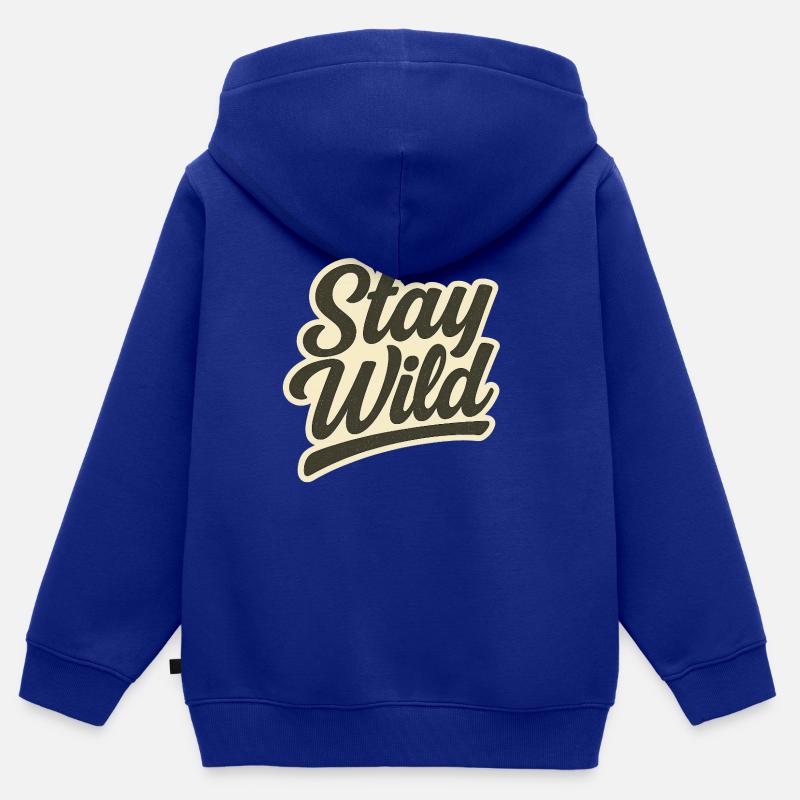 Stay_wild - Sweat Premium à capuche zippé enfant bio - bleu roi