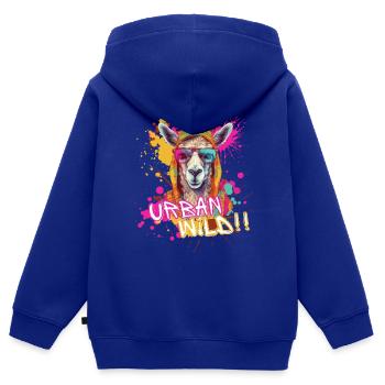 Urban Wild - Kinder Premium Organic Zip Hoodie - Royalblau - Hinten - AI Model Kid Male (0cm)
