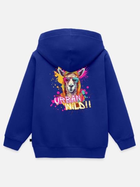 Urban Wild - Kinder Premium Organic Zip Hoodie - Royalblau