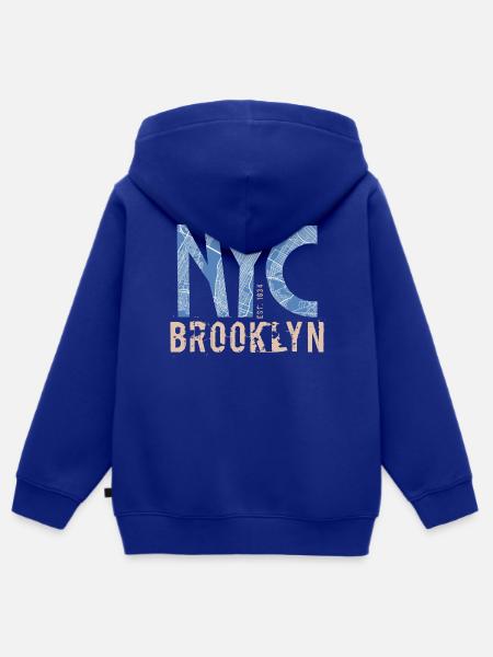 NYC Brooklyn – Urbaner Streetstyle - Kinder Premium Organic Zip Hoodie - Royalblau