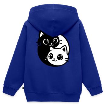Ying Yang Katzenporträt  - Kinder Premium Organic Zip Hoodie - Royalblau - Hinten - AI Model Kid Male (0cm)