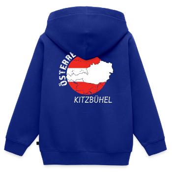 Kitzbühel - Kinder Premium Organic Zip Hoodie - Royalblau - Hinten - AI Model Kid Male (0cm)