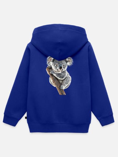 Koala - Kinder Premium Organic Zip Hoodie - Royalblau