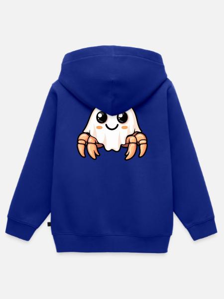 Krebs Krabbe Halloween Geist - Kinder Premium Organic Zip Hoodie - Royalblau