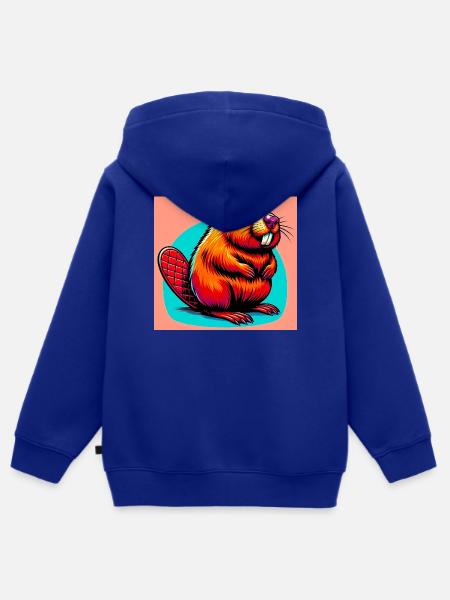 Bieber - Kinder Premium Organic Zip Hoodie - Royalblau